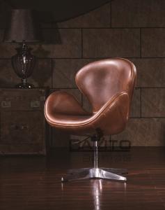 Quality classical old style club leather swivel chair,#K620 wholesale