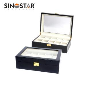 Quality Individual Compartments Wooden Watch Box for Organization Watch Protection wholesale