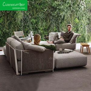 Quality Contemporary Patio Sofa Set Waterproof Weather-Resistant Aluminum Frame Rope Weave Outdoor Furniture for Hotel Courtyard wholesale