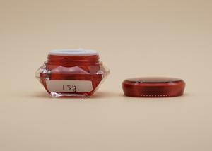 Quality Diamond Cosmetic Cream Containers , Red Color Arcylic Small Cosmetic Pots wholesale