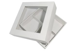 Quality 2mm White Cardboard Gift Boxes OPP Christmas Cosmetic Packaging Small Flat wholesale