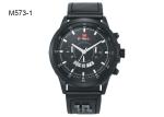 Analog Display Men's Quartz Watch Chronograph Date Leather Band Wristwatch M573