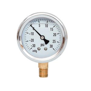 Quality 2in 30psi Liquid Filled Pressure Gauges 1/4 BSP Liquid Filled Air Pressure Gauge wholesale