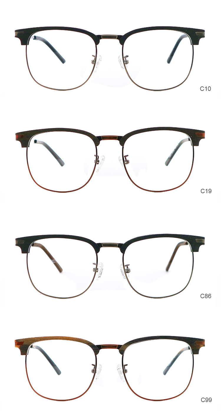 Imitation Wood Aetate Glasses Optical Eyewear For Men And Woman