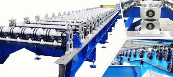 0.3 - 0.8mm PLC Steel Roof Panel Roll Forming Machine , Roofing Sheet Roll