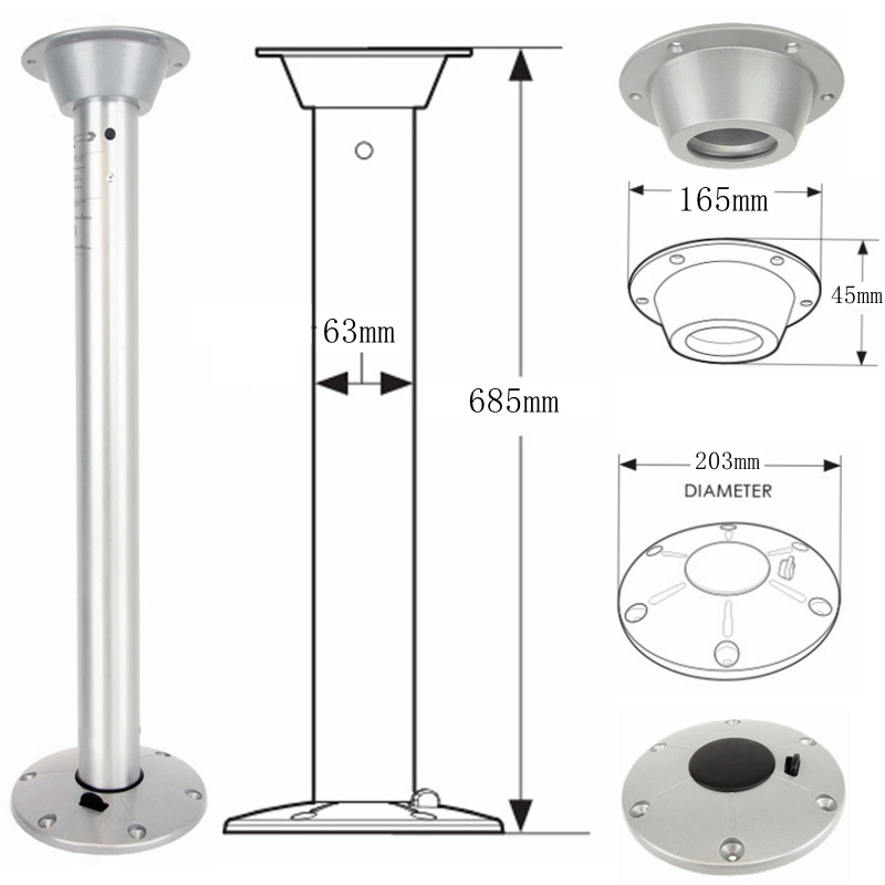 Lightweight and durable aluminum alloy table legs for yachts