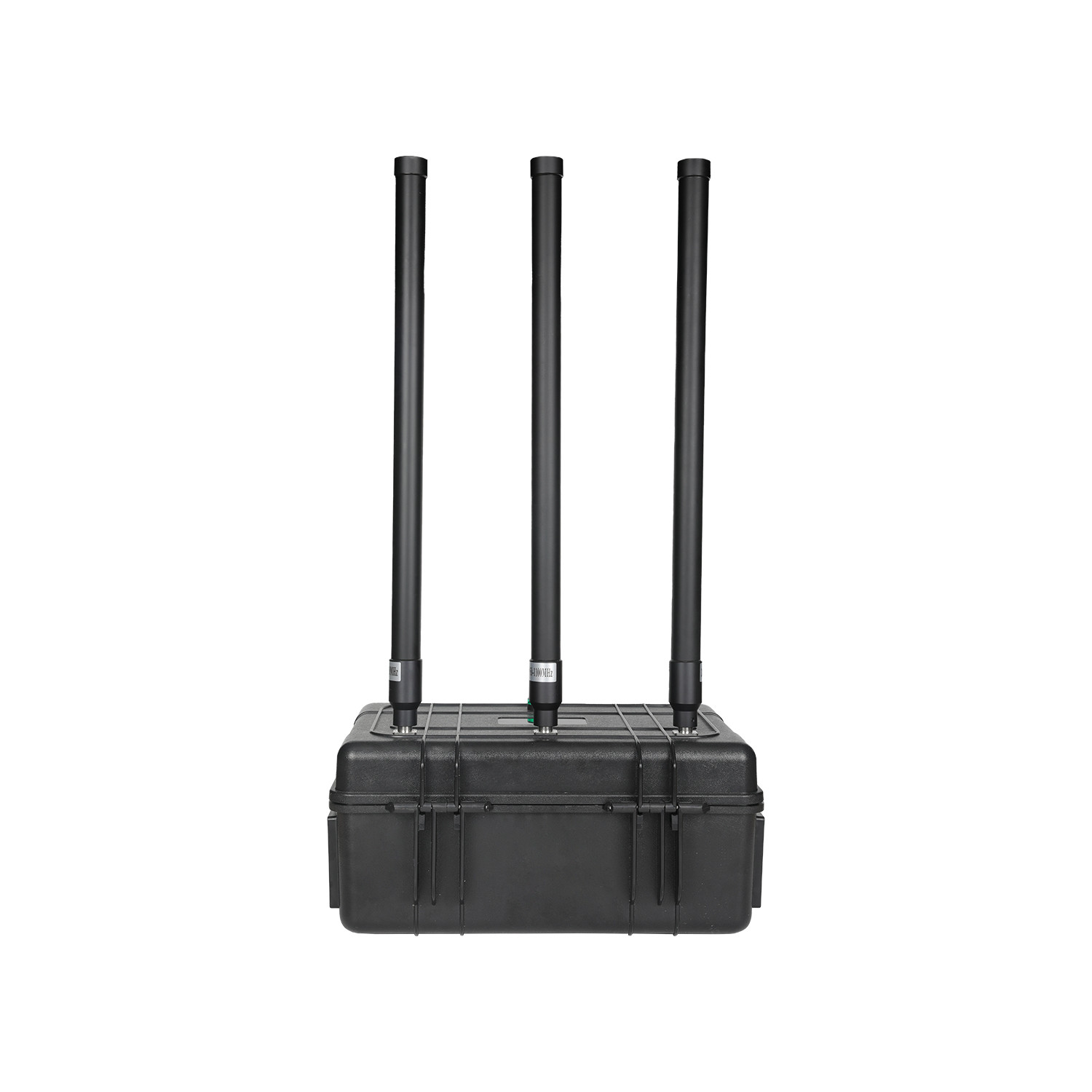 3 antennas 150W powerful briefcase design signal jammer blocks 2400-2500MHz,850-950MHz, 5725-5850MHz etc,. customizable signals, with a coverage range