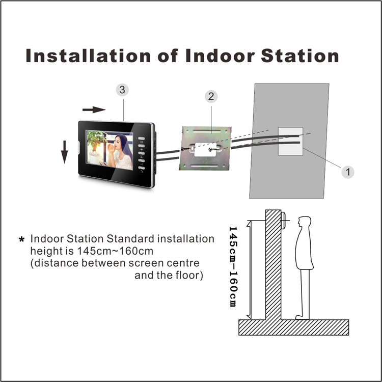 7inch touch key and intercom system unlock by password and ID card WIFI video door phone for villa