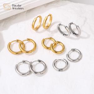 Quality Small Hoop Earrings Stainless Steel Jewelry Gold Plated For Women Men wholesale