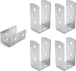 Wooden U Post Brackets 4Pcs Thickness 2Mm Galvanised Zinc For Wall Anchorings