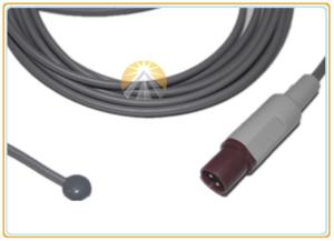 Quality Skin Surface Medical Temperature Probe 2 Pin Plug High Flexibility Cable wholesale