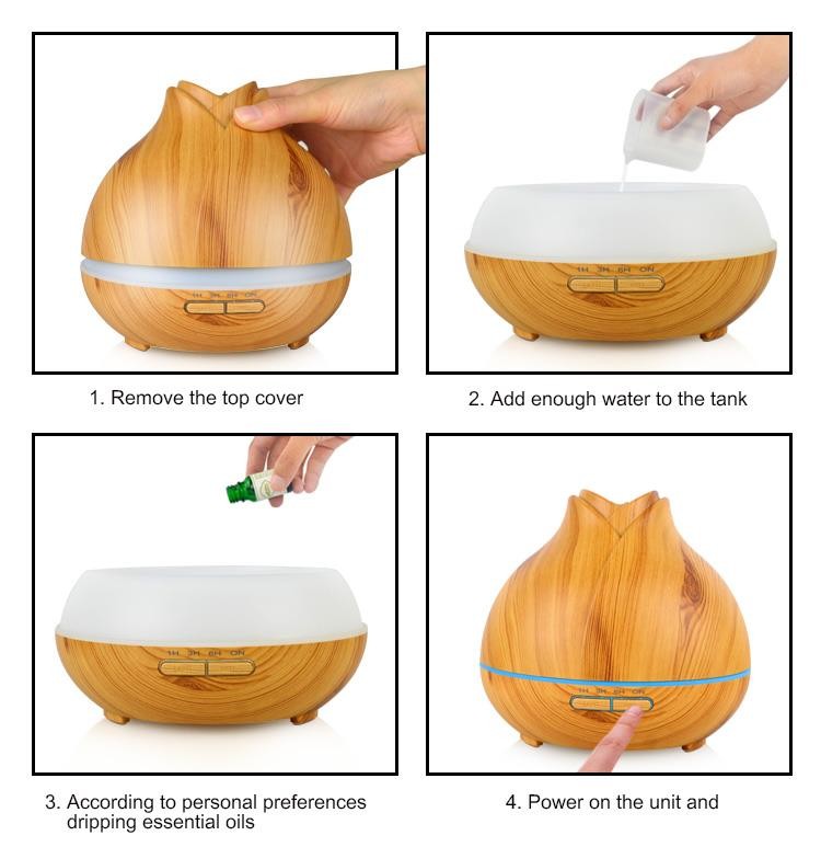 400ml Wood Grain Ultrasonic Diffuser