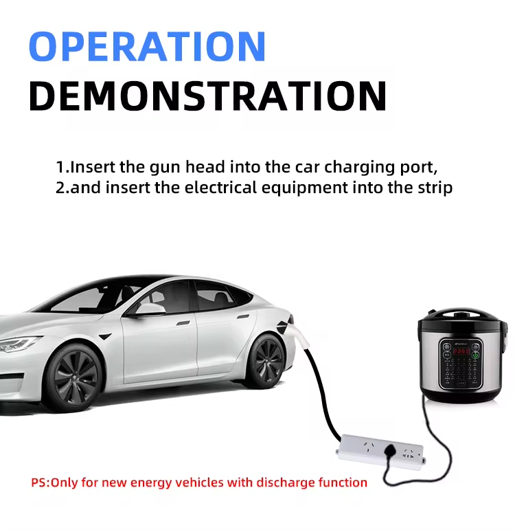 GBT DC V2L 3.5kw EV Discharge Gun for Purpose of Retrofit/Upgrade and Outdoor Camping Extended Plug Socket