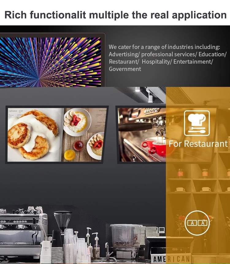 High Brighness 24 Inch Wall Mounted Advertising Display RK3399 POE Android Tablet PC for Retail