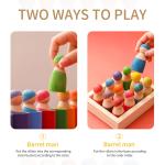Montessori Educational Wooden Rainbow Block Counting Game Puzzle Kids