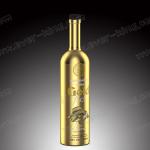 Round Vodka Electroplated Glass Crystal Bottle 500ml With Stopper