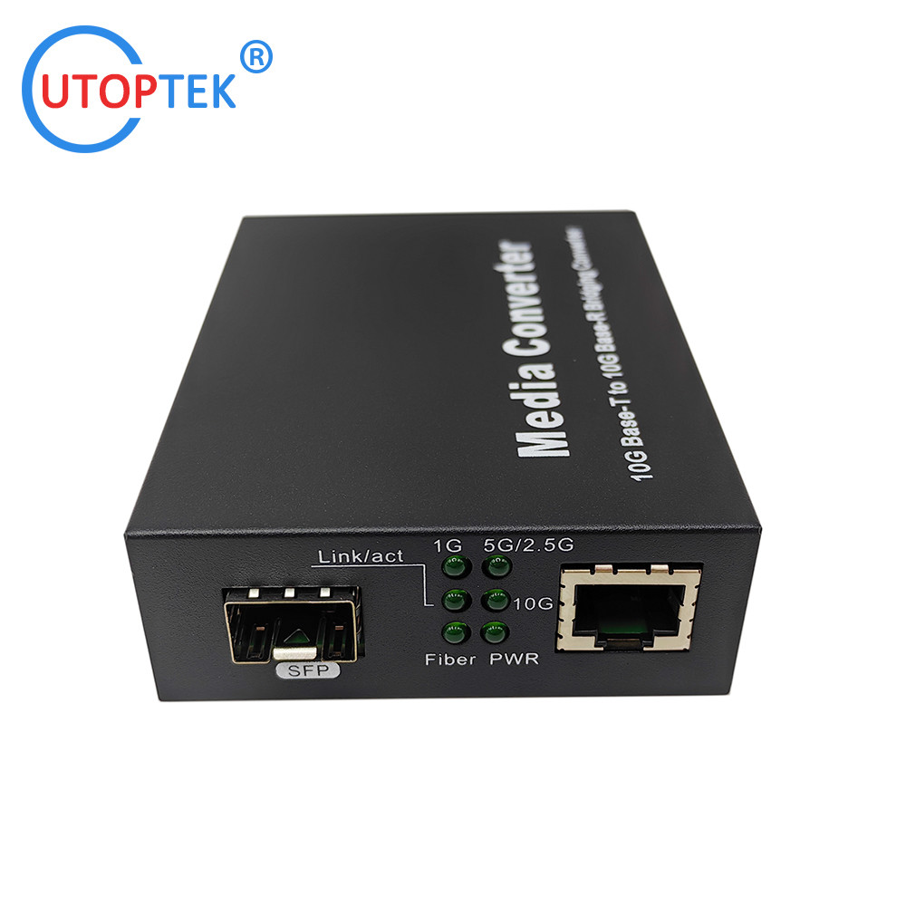 High performance 10G SFP+ to RJ45 fiber optical media converter for CCTV network