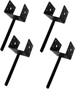 Quality Steel U Shape Fence Post Holder Ground Spike Post Anchor Metal Powder Coated 4 Inches x 4 Inches wholesale
