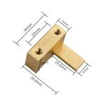 OEM Design Brush Gold Aluminum Cabinet Handles 2.36 inch With Screw