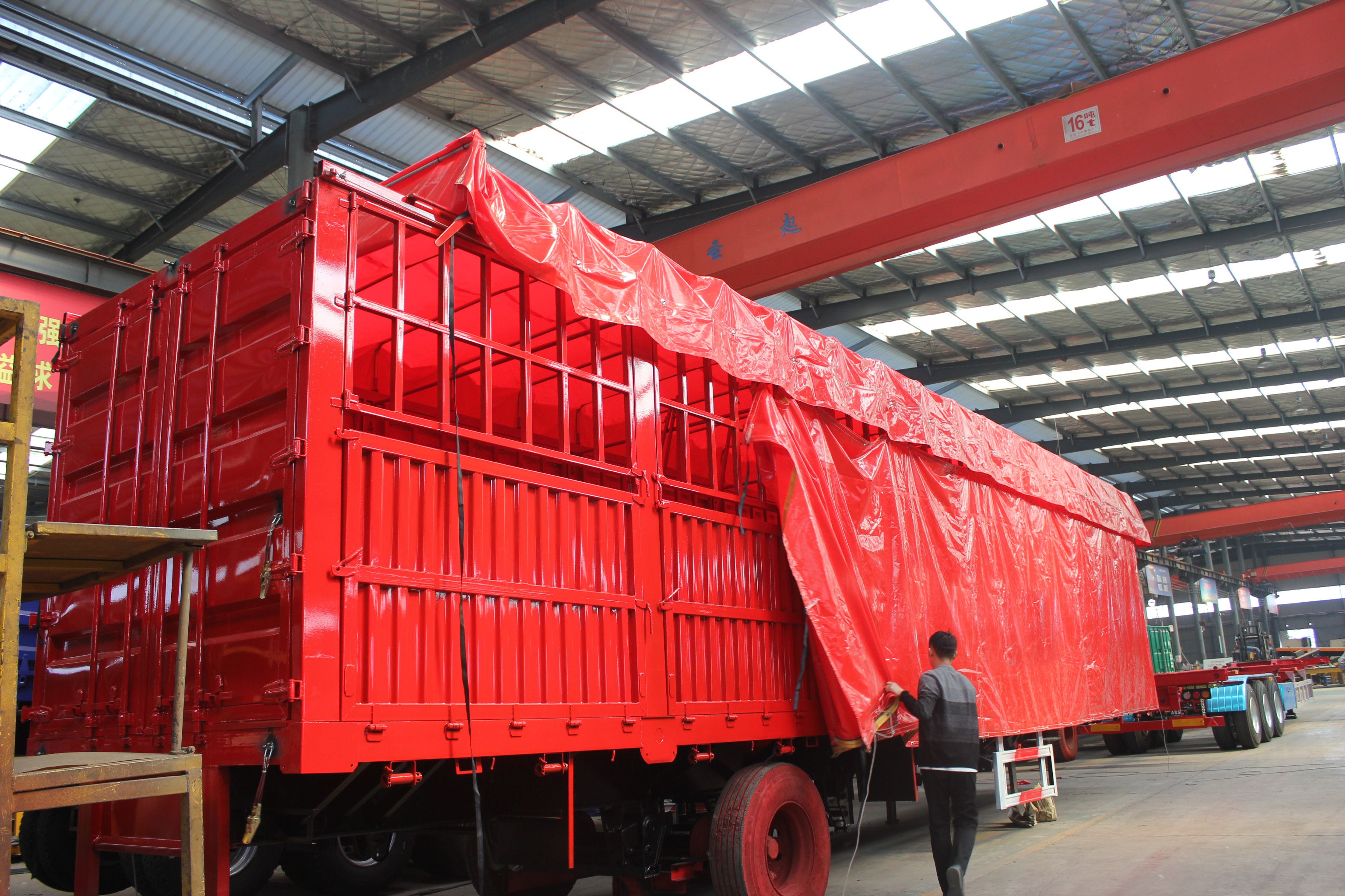 NDRC Announced Enterprise 40 Tons Curtain Semi Trailer with Dual Line Braking System