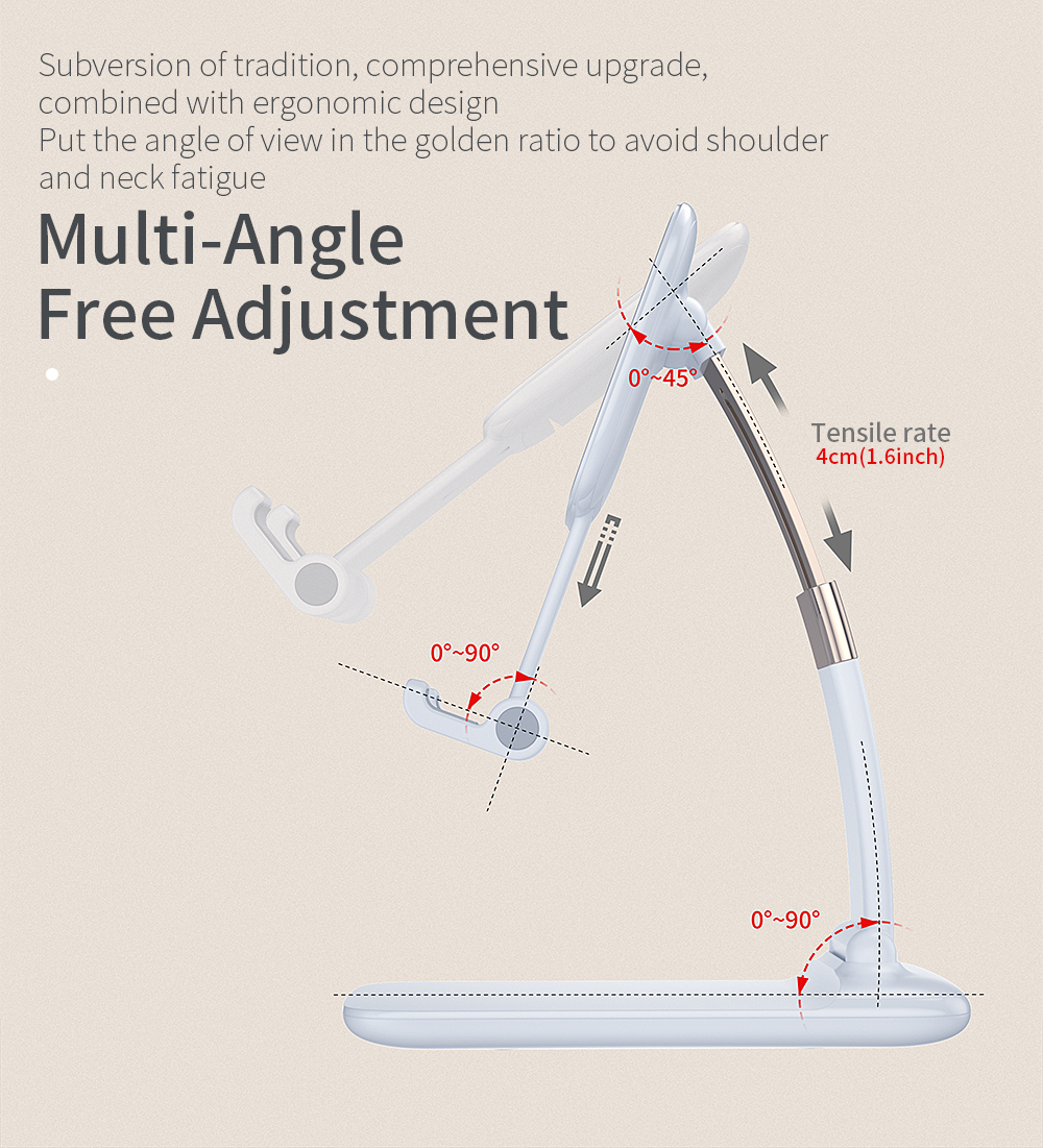 ABS Zinc Alloy Silicone Desktop Phone Stands Foldable Adjustable