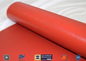 Quality 1150g Shiny Red Silicone Coated Fiberglass Fabric For Engine Thermal Insulation wholesale