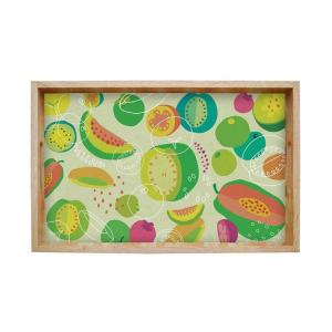 Quality decorative bamboo wooden serving tray with color pattern wholesale