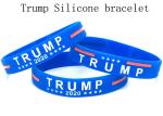 Blue color Silicone bracelet Trump Donald wrist strap custom OEM logo color size