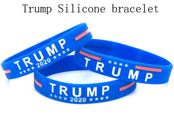 Blue color Silicone bracelet Trump Donald wrist strap custom OEM logo color size