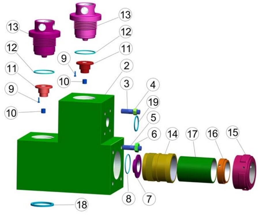 SOUTHWEST 8494-25A FLUID END FOR EMSCO FC-2200 mud pump, EMSCO FC-2200 MUD PUMP FLUID END MODULE, LINER, PISTON