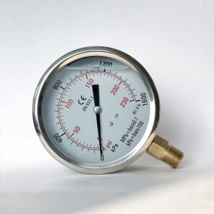 Quality 1600kPa 100mm Stainless Steel Pressure Gauge Manometer Glycerine Filled Pressure Gauge wholesale
