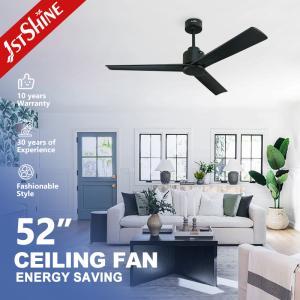 Quality Contemporary Black Solid Wood Ceiling Fan 52&quot; With Remote Control wholesale