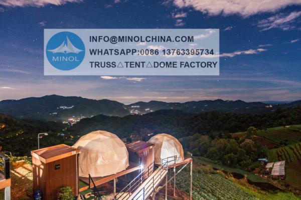 6m Diameter Custom Waterproof Soundproof Geodesic Igloo Clear Hotel Glamping