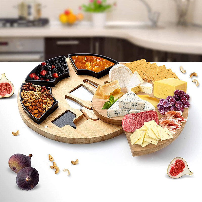 OEM Kitchen Cutting Board Bamboo Cheese Serving Tray Acacia Wood