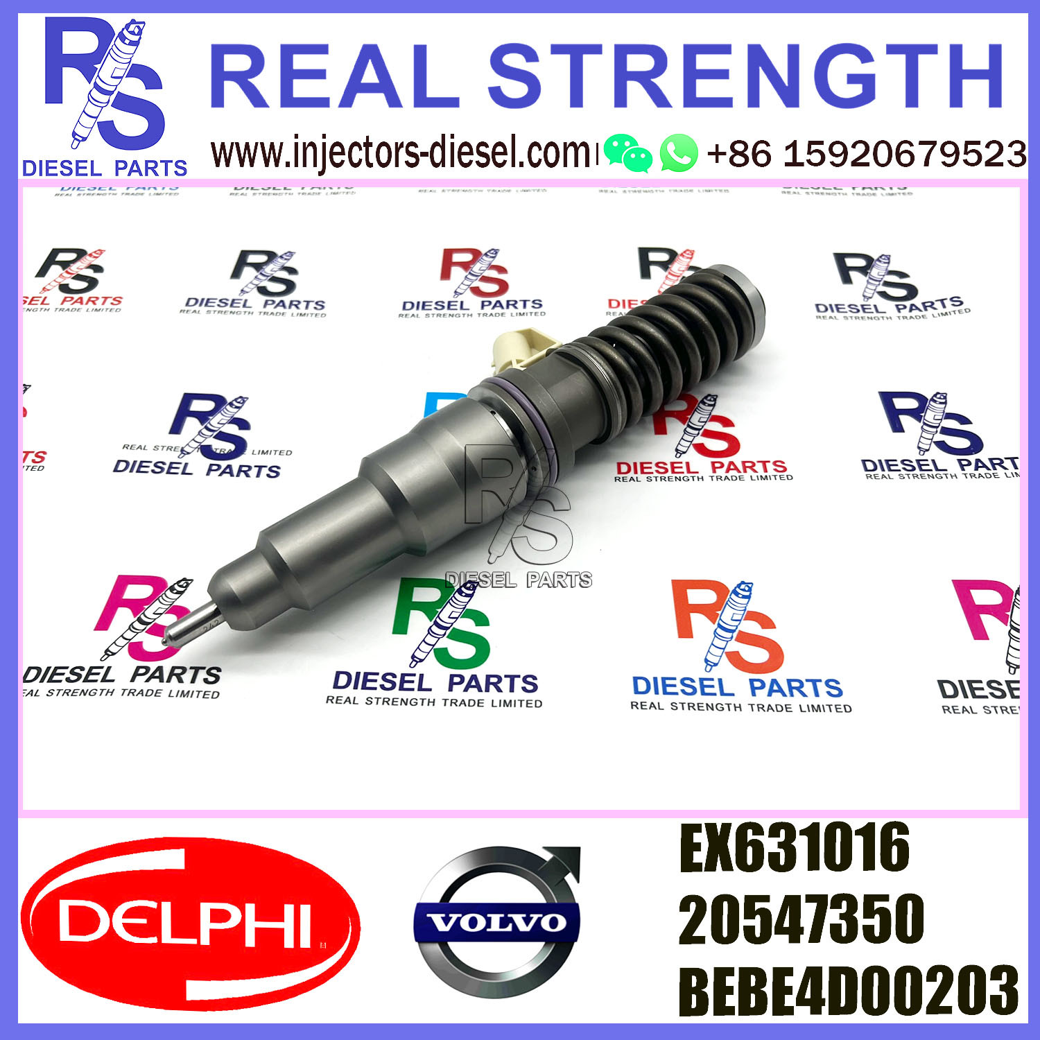 DELPHI 2pin injector EX631016 20547350 BEBE4C00203 Diesel pump Injector V-O-L-V BEBE4C00203 E1 for V-O-L-V FH12 TRUCK