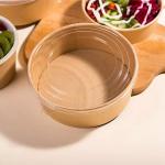 Waterproof Food Grade Paper Bowl Brown Takeout Ink Biodegradable Disposable