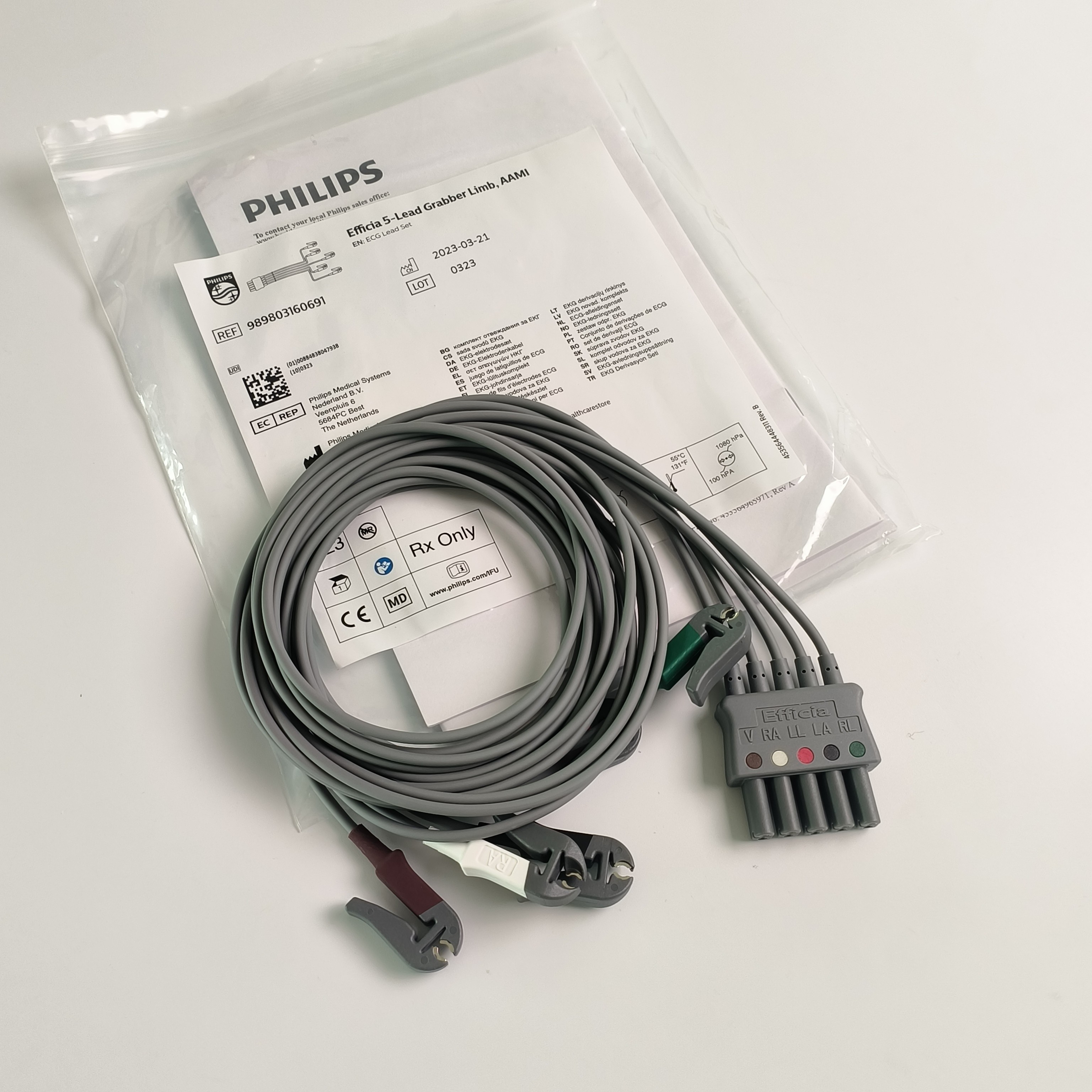 Philip Original Import, Adult Clip-On, Five-Lead Wire, N Standard, Single-Row Intermediate Connector,REF: 989803160691