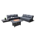 Aluminum Square Patio Fire Pit Table Outdoor Sofa Outdoor Furniture Garden Set