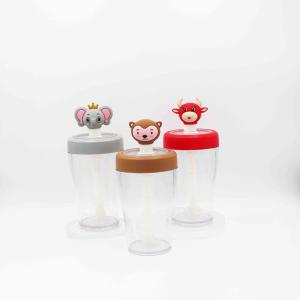 Quality 430ml Straw Plastic Water Bottle With Cartoon Monkey Stopper wholesale