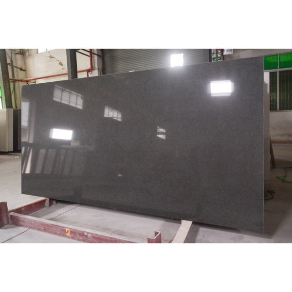 Custom 20MM Pure Grey Artificial Quartz Stone For Restaurant Bar Top