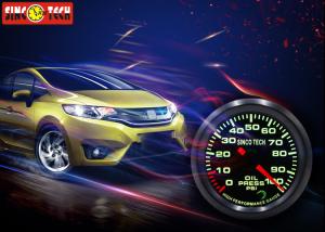 Quality Universal Electric Oil Pressure Gauge / Racing Car Meter 7 Color Backlight wholesale
