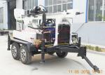 150m Dth Mud Drilling Trailer Mounted Drilling Rig With 45kw Diesel TWD150