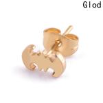 Punk Silver Gold Black Stainless Steel Batman Stud Earrings Cute Brincos Barbell
