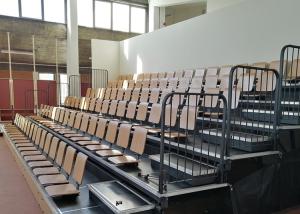 Quality Mobile Wood Telescopic Gym Bleachers Motorized Retractable Stadium Seating wholesale