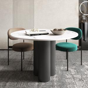 China Rock Plate Contemporary Marble Dining Table Round Dining Table Chair on sale