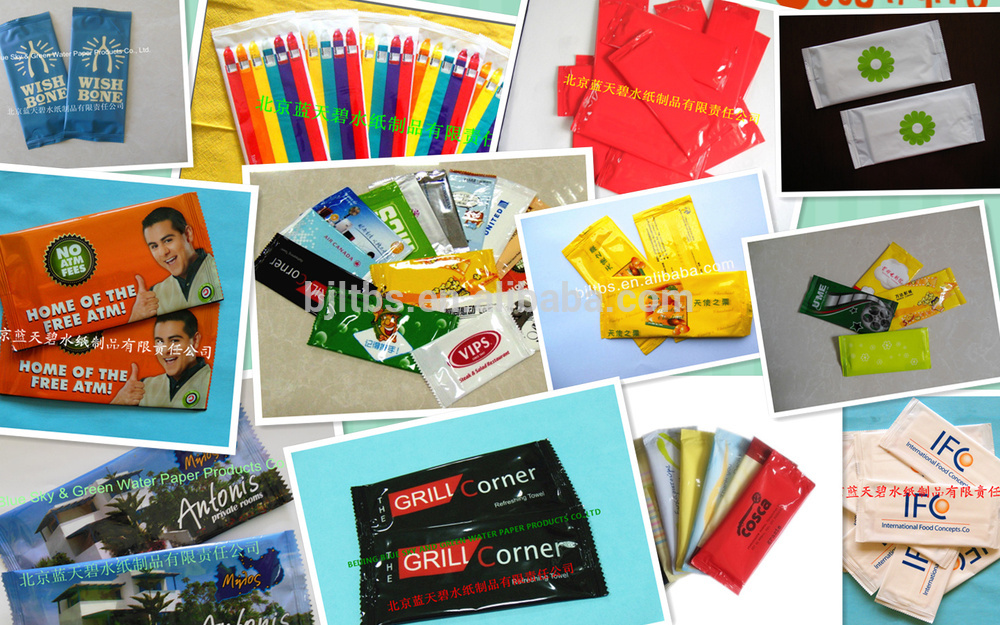 China factory single packed spunlace customized restaurant/airlines wet wipes/tissues/towels