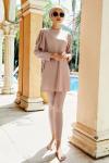 Solid Color Printed Islamic Swimwear For Women