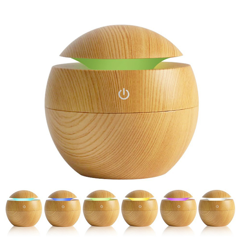 Portable 12W 130ml Wood Grain Aromatherapy Diffuser 35ML/H
