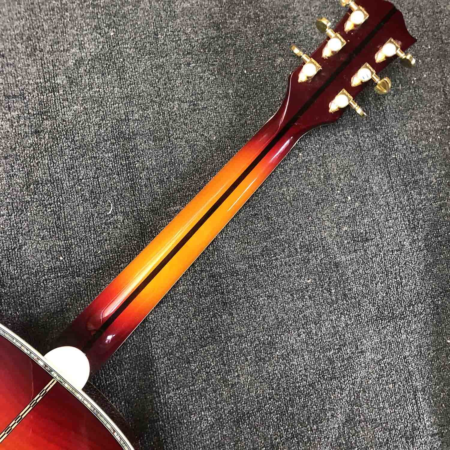 Custom J200 Flamed Maple Back Side Abalone Binding 550A Electronic Acoustic Guitar in Sunburst