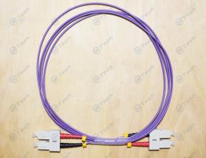 Quality Purple Color SC To SC Fiber Patch Cable , 50/125μM OM4 Duplex Fiber Jumper LSZH wholesale